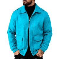 Veste noire décontractée pour homme, col rabattu, fermeture éclair, coupe ajustée, imperméable, respirante, en polyester, couleur unie, hiver, coupe classique