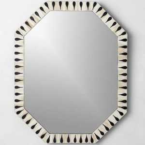 Modern Geometric Wall Mirror Gold wooden Framed Round Decorative Art - Product Image 1