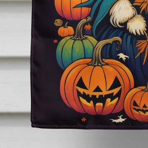 Coton De Tulear Witchy Halloween Grand Porche Maison Drapeau Polyester Cour Bannière Oeuvre Tenture Murale Multicolore Manches Pôle - Product Image 4