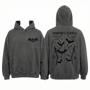 Sweat à capuche personnalisé gris foncé délavé à l'acide pour homme, motif mains priantes effet délavé vintage, thème religieux, streetwear, fabrication usine - Product Image 5