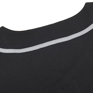 Maillot de baseball unisexe noir en mesh à manches courtes, boutonné devant, respirant, coupe régulière pour adulte, vêtements de sport toutes saisons - Product Image 4