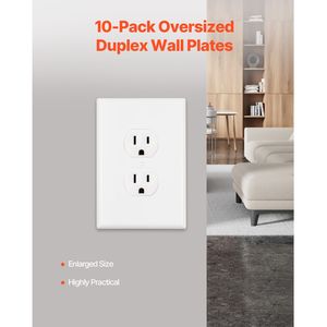 Copri Prese Elettriche a 1 Posto, Infrangibili e Resistenti agli Urti, in Policarbonato Termoplastico, Confezione da 10, per Prese a Muro USA/CN - Product Image 2