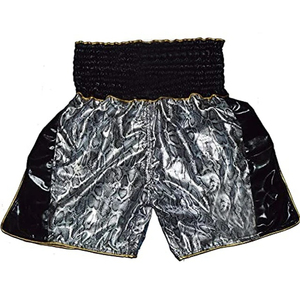 Pantalones Cortos de Muay Thai para Hombre de Alta Calidad al por Mayor, Lisos, Elásticos, para Lucha, MMA, Kick Boxing, Muay Thai, con Bordado de Cuero Personalizado - Product Image 2