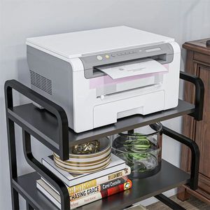 Free Standing 3-Tier Black Metal Printer Stand Practical Black Storage Shelf Unit - Product Image 5