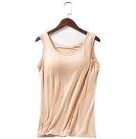 Débardeurs Camisole Femme en Gros avec Soutien-Gorge Intégré, Sans Manches, Extensibles, Tricotés 100% Coton, Décontractés, Respirants, Écologiques, Séchage Rapide