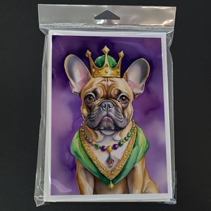 Bulldog Français Roi de Mardi Gras Carte de Voeux Pack 8 Cartes de Note Vierges avec Enveloppes Lunatique A7 Taille 5x7 Pouces - Product Image 3