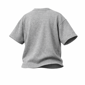 Nouveau design, logo personnalisé, t-shirt en coton texturé à col rond, coupe ample, style streetwear, t-shirt décontracté pour homme, t-shirt uni tendance - Product Image 3