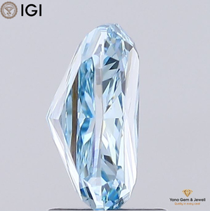 Diamant de laboratoire CVD en forme de coussin, 1,00 carat, certifié IGI, couleur bleu vif fantaisie, clarté VS2, pour bijoux de créateur haut de gamme - Product Image 4