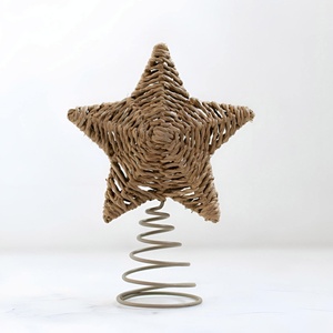 Décorations d'arbre de Noël en jonc de mer faites à la main, étoiles décoratives pour arbres de Noël, prix de gros, fournitures de fêtes - Product Image 2