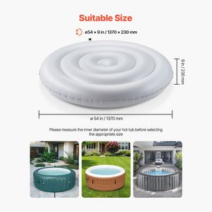 Couverture de spa gonflable isolée de 4,5 pieds, résistante aux intempéries, pour la protection du spa - Product Image 2