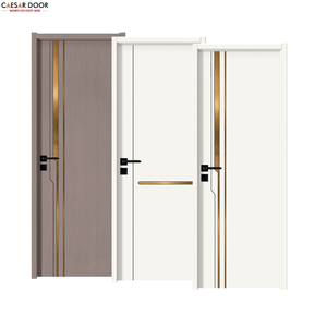 Porte d'entrée moderne en bois, anti-termites, étanche, pour appartement, design intérieur, porte en composite bois-plastique WPC - Product Image 5