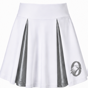 Falda de Animadora Plateada con Pliegues, Uniforme Deportivo, Prenda Inferior para Entrenamiento y Competición de Equipos Deportivos - Product Image 1