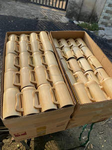 Taza de bambú reutilizable con pajita de bambú natural 100% con muchos diseños y tamaños: Loto Azul de Vietnam - Product Image 5