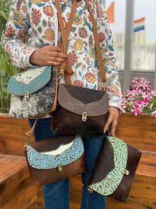 Nouvel arrivage de sacs à main en cuir gaufré de vachette occidentale pour sac à main à découper pour femmes sac à bandoulière décontracté élégant sacs en cuir véritable - Product Image 4