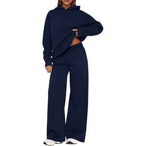 Conjunto de Sudadera Holgada y Pantalones Anchos para Mujer, Ropa Casual de Invierno, Conjunto Deportivo, Tela Suave de Mezcla de Algodón - Product Image 1
