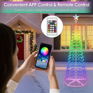 2.1M Smart LED Outdoor Christmas Tree Lighted with IP44 Waterproof <b>Timer</b> Remote Control App-2nd Generation Christmas <b>Lights</b> - Product Image 6
