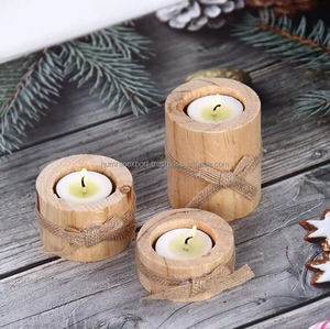 Bougeoir en bois de vente chaude meilleure bougeoir arrondi en bois de qualité pour la décoration de Table de maison de mariage - Product Image 4