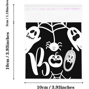 URATOT Confezione da 200 Sacchetti Trasparenti per Halloween, Autoadesivi per Dolcetti e Regali per Feste - Product Image 2
