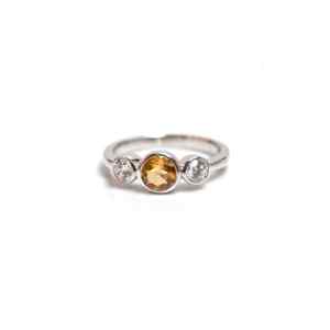 Bague de fiançailles classique en citrine naturelle en argent sterling 925 avec sertissage clos de luxe pour mariage - Product Image 4