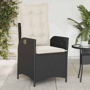 Juego de 2 Sillas de Jardín Reclinables de Ratán PE Negro - Product Image 3