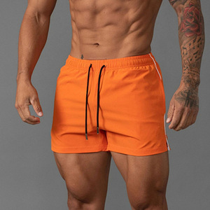 Shorts de Playa para Hombre, Negros, de Secado Rápido, con Cordón Ajustable, Ecológicos, con Franja Lateral de Color Degradado, Cintura Media, Tejido de Poliéster y Spandex - Product Image 3