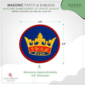 Custom Embroidered Gold Crown Patch with PYCH Design Iron-On for Hats & Apparel Canvas <b>Material</b> - Product Image 3