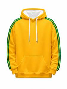 Sweat-shirt à capuche unisexe écologique surdimensionné avec rayures vertes, pull décontracté à capuche, couleur unie, design avec poche, vêtements d'hiver - Product Image 2