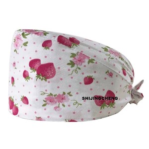 Classic Design Unisex Woven Polyester/Cotton Hospital Medical Surgical <b>Cap</b> with Needle Detection Adjustable Fit Printed Design - Product Image 3