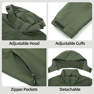 Veste matelassée unisexe en toile style streetwear 2026 avec capuche et poche avant zippée, personnalisable avec logo, imperméable, service OEM - Product Image 5