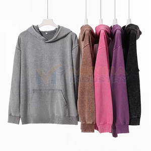 Sweats à capuche en coton personnalisés, effet délavé, légers, de qualité supérieure pour femmes - Product Image 2