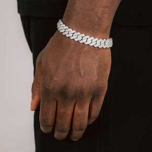 Chaîne cubaine Miami en argent sterling 925 plaqué or avec moissanite taille brillant 14 mm, style hip-hop, pour homme, cadeau de fiançailles ou de mariage - Product Image 2