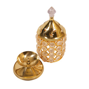 Lámpara de aceite de latón con cristales - Diya religiosa AKHAND para Diwali y Acción de Gracias - Regalo de decoración para el hogar resistente al óxido - Product Image 5