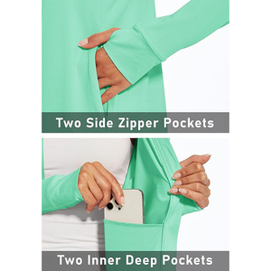 Chaqueta de Yoga con Protección UV para Mujer, Corte Ajustado, UPF 50+, Ligera, para Actividades al Aire Libre, Protección Solar - Product Image 3