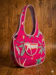Sac fourre-tout léger matelassé à imprimé léopard 100% coton avec chaînes, poche avant, fermeture éclair ouverte, style bohème, toutes saisons - Product Image 6