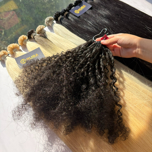 Extensions de cheveux naturels vietnamiens Rusa Hair Feather Weft 100g, noirs bouclés, vierges, super double drawn, tendance - Product Image 4