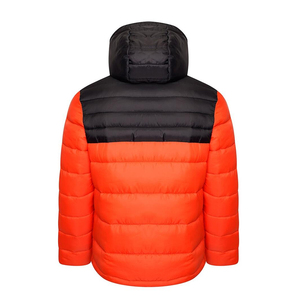 <b>Men's</b> Red <b>Black</b> Color Blocking Puffer Jacket Front High Street Windproof Casual Winter Polyester Wadding Regular Fit Covered - Product Image 6