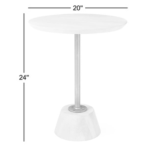 Mesa Auxiliar Redonda Minimalista con Columna de Soporte Delgada, Base Sólida y Pesada, y Superficie Amplia para Exhibición, Perfecta para Bares - Product Image 6
