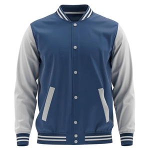 เสื้อแจ็คเก็ตเบสบอลทีมโรงเรียน Letterman สีดำ ทำจากผ้าขนสัตว์ แขนหนังแท้ กันน้ำ ระบายอากาศ กันลม - Product Image 5