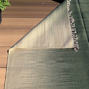 Handmade Wool Flatweave Dhurrie <b>Rug</b> Abstract Solid Green & Cream Modern Area Carpet for Home Hotel & Office Use - Product Image 3