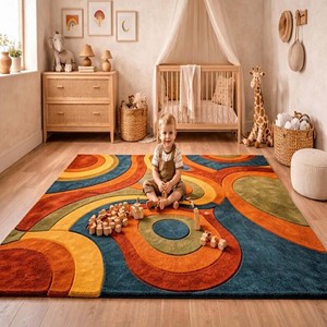 Modern Luxury Rug Abstract Area Rug Hand Tufted Rug Cozy Rug Wool Rug Styling Home Rug For living Room Bed Room Home Decor Rug - Product Image 4