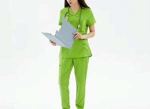 Medical Woman Uniform Scrub Comfortable Anti Wrinkle High Quality Lightweight <b>Cheap</b> Price Woman Uniform Scrub With Best <b>Stuff</b> - Product Image 2