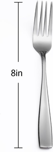 Tenedores de Acero Inoxidable con Acabado Espejo, Diseño Minimalista de Mango Largo, Aptos para Lavavajillas, Juego de Cubiertos Plateados para Bodas - Product Image 2