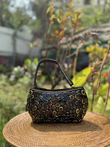 Luxury Beaded Clutch Embroidery Handcrafted Lightweight Designer Shoulder Handbag Women Polyester Zipper Fashion SANGRAJ - Product Image 1