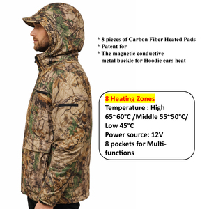Chaqueta de Caza con Calefacción y Batería Recargable de 5V o 12V, Camuflaje, Personalizada de Fábrica - Product Image 6