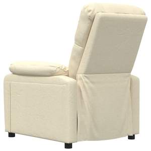 Fauteuil de massage grand format en tissu crème, bois et métal - Product Image 5