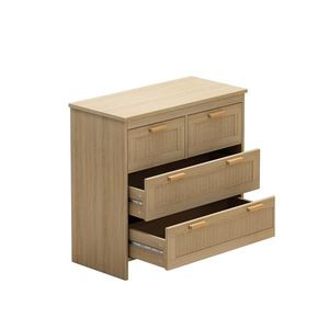 Credenza in Rattan con 4 Cassetti per Camera da Letto, Soggiorno, Sala da Pranzo e Corridoi, Facile da Montare - Product Image 4
