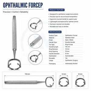 Pince de fixation Hoffman Thronton Globe en acier inoxydable, instrument chirurgical ophtalmique AMHC-R-415 certifié CE Classe II pour la rétine - Product Image 6