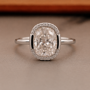 Bague de fiançailles et de mariage en or rose plaqué rhodium avec diamant solitaire ovale véritable blanc LGD, 2,00+0,20 CT, cultivé en laboratoire, certifié IGI - Product Image 4