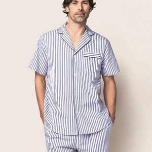 Ensemble de pyjama en coton rayé à manches courtes pour homme, vêtements de nuit décontractés et respirants pour l'été - Product Image 2