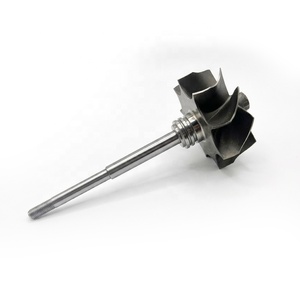 Rueda y Eje de Turbina para Turbocompresor GT2860R, 46.95/53.66mm, 9 Aspas, Rodamiento de Bolas GMN, para Reparación o Reemplazo - Product Image 1